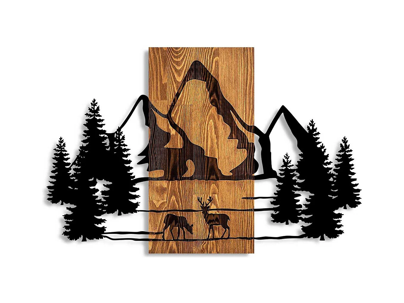 Décoration murale en bois et métal Nature Natural Habitat