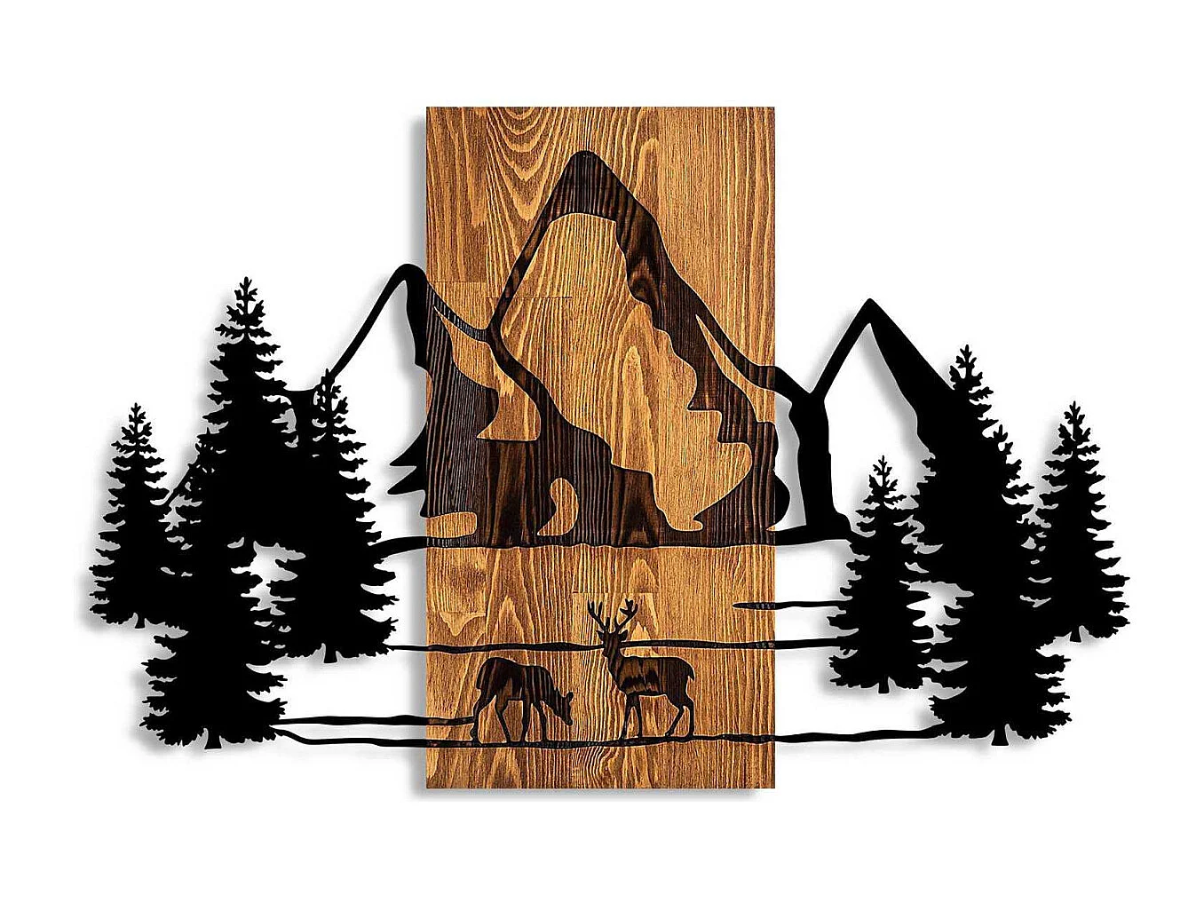 Décoration murale en bois et métal Nature Natural Habitat