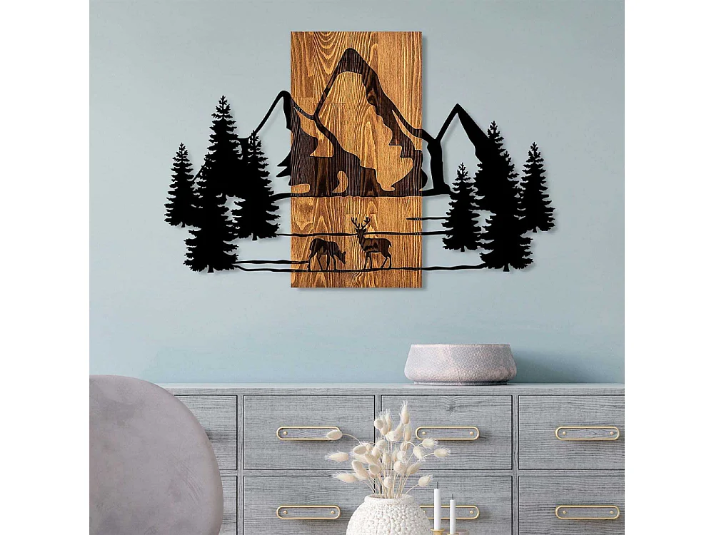 Décoration murale en bois et métal Nature Natural Habitat