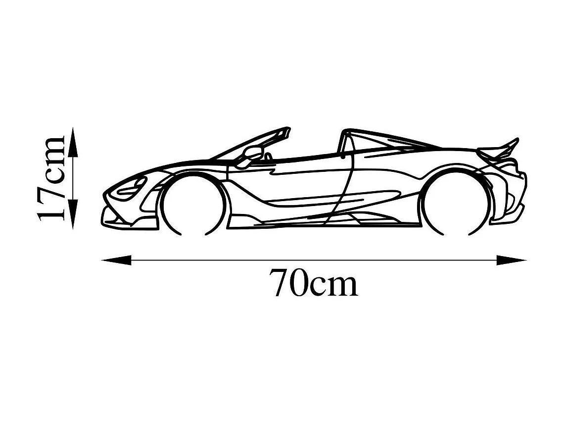 Accesorio decorativo de pared – 70 x 17 cm – Negro – 100% metal