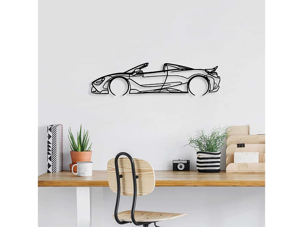 Accesorio decorativo de pared – 70 x 17 cm – Negro – 100% metal