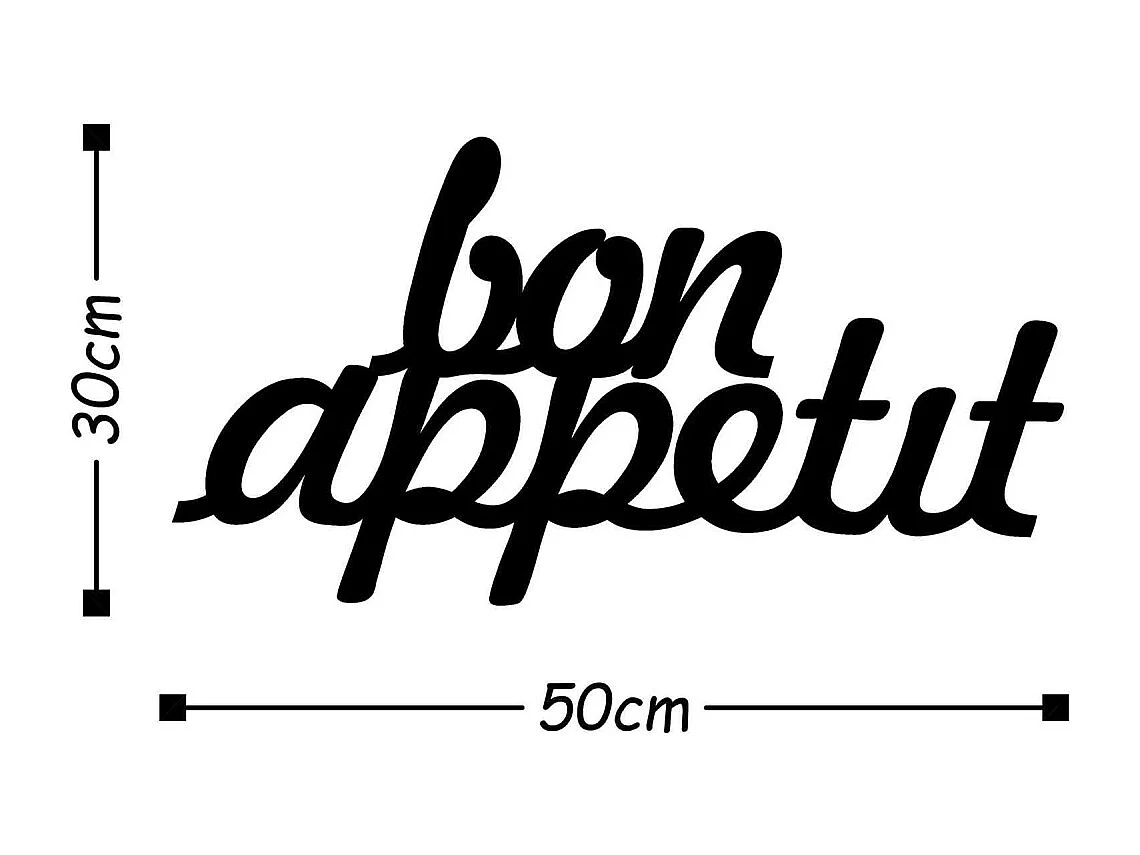 Accesorio decorativo de pared – 50 x 30 cm – Negro – 100% metal