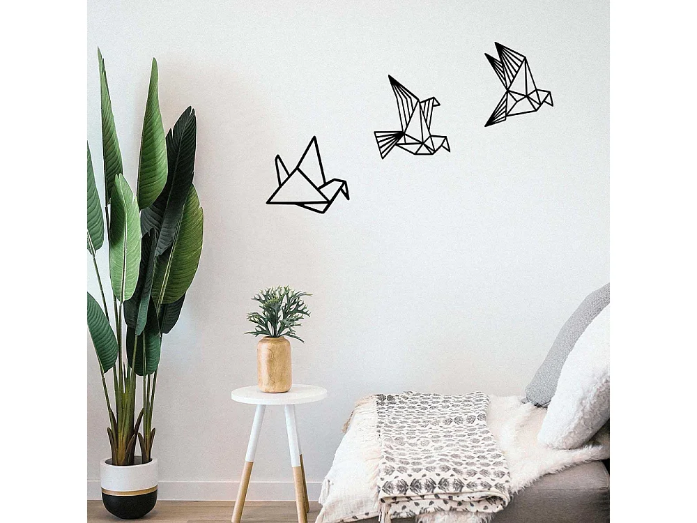 Accesorio decorativo de pared – 26 x 32, 29 x 32, 30 x 32 cm – Negro – Madera