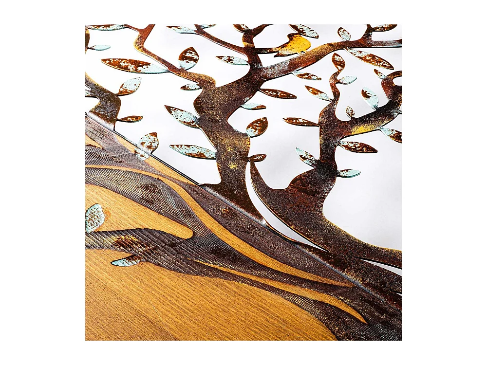 Décoration murale en métal et bois Arbre Modèle 4