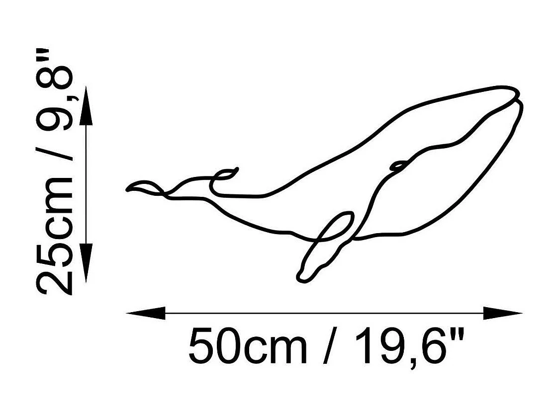 Décoration murale en métal - Mer Baleine