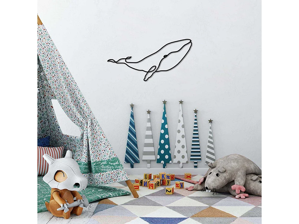 Décoration murale en métal - Mer Baleine