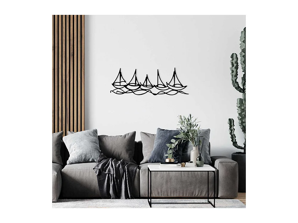 Décoration murale en métal - Mer Bateaux dans l'eau