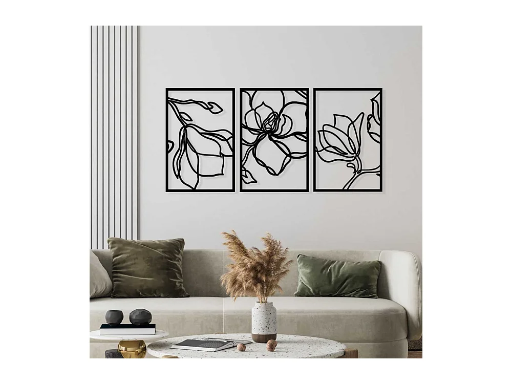 Décoration murale en métal Nature Fleurs