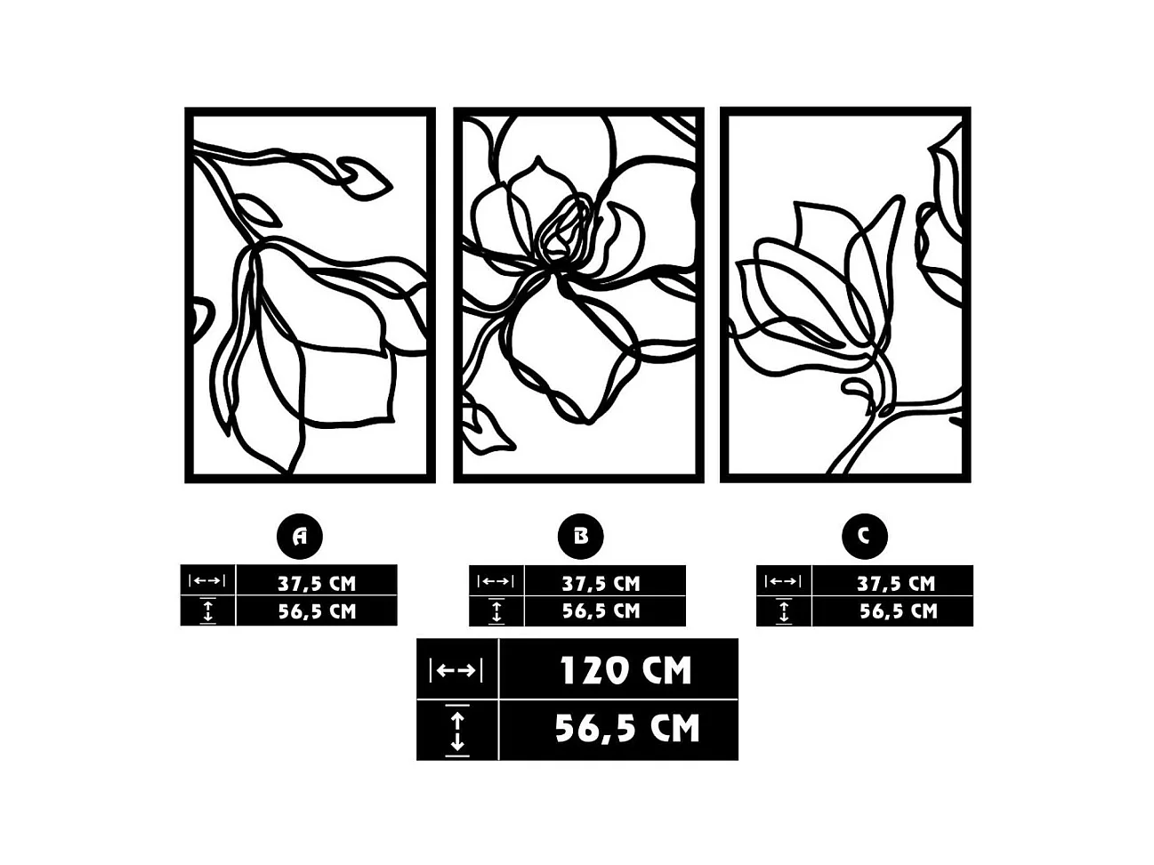 Décoration murale en métal Nature Fleurs