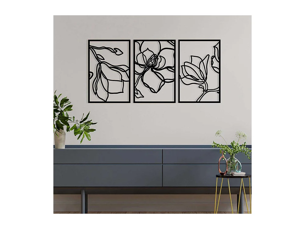 Décoration murale en métal Nature Fleurs