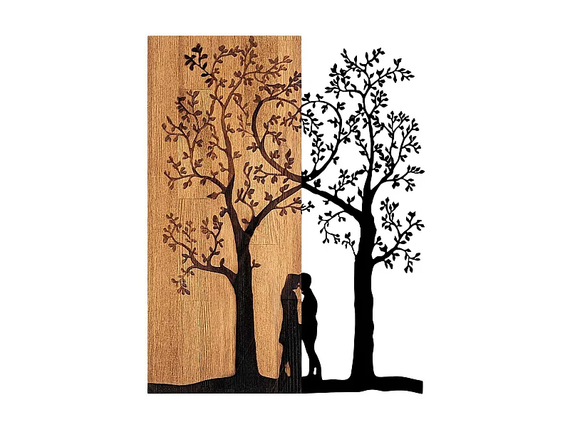 Décoration murale en métal et bois Arbre Modèle 5