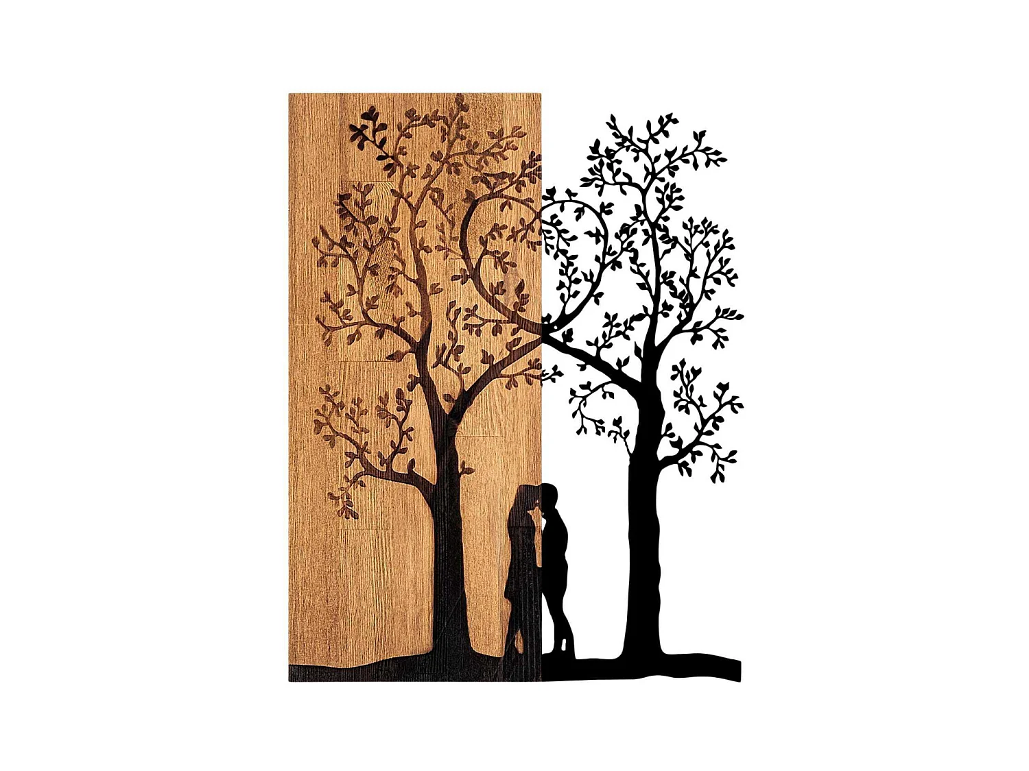 Décoration murale en métal et bois Arbre Modèle 5