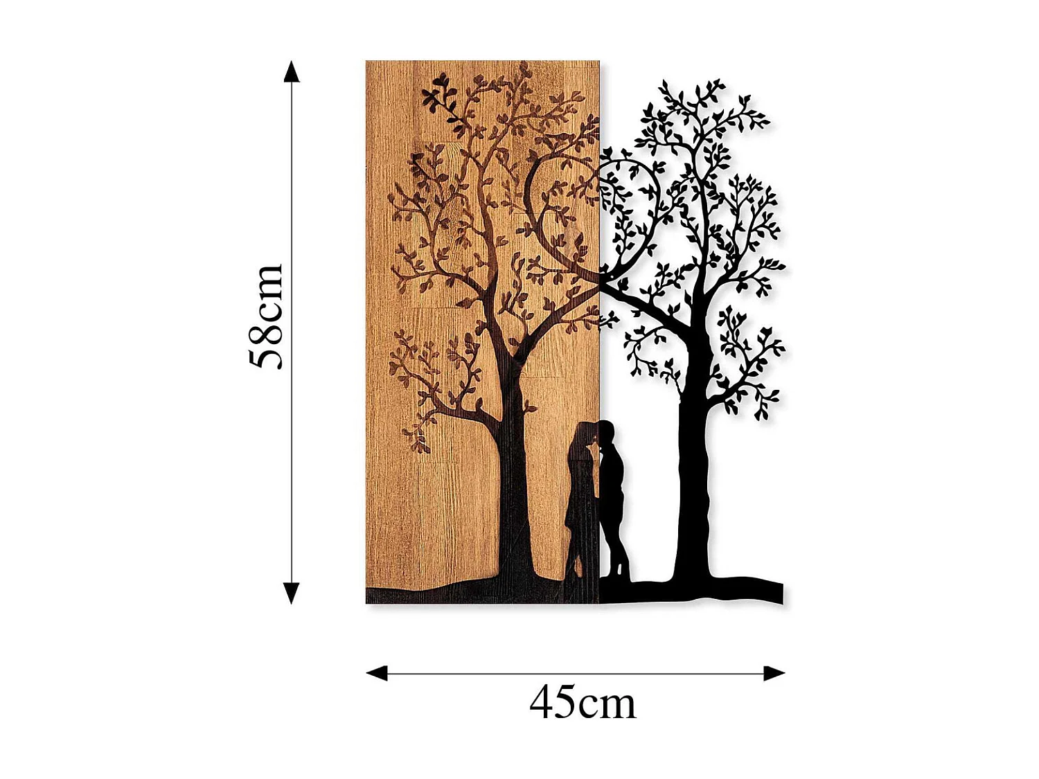 Décoration murale en métal et bois Arbre Modèle 5