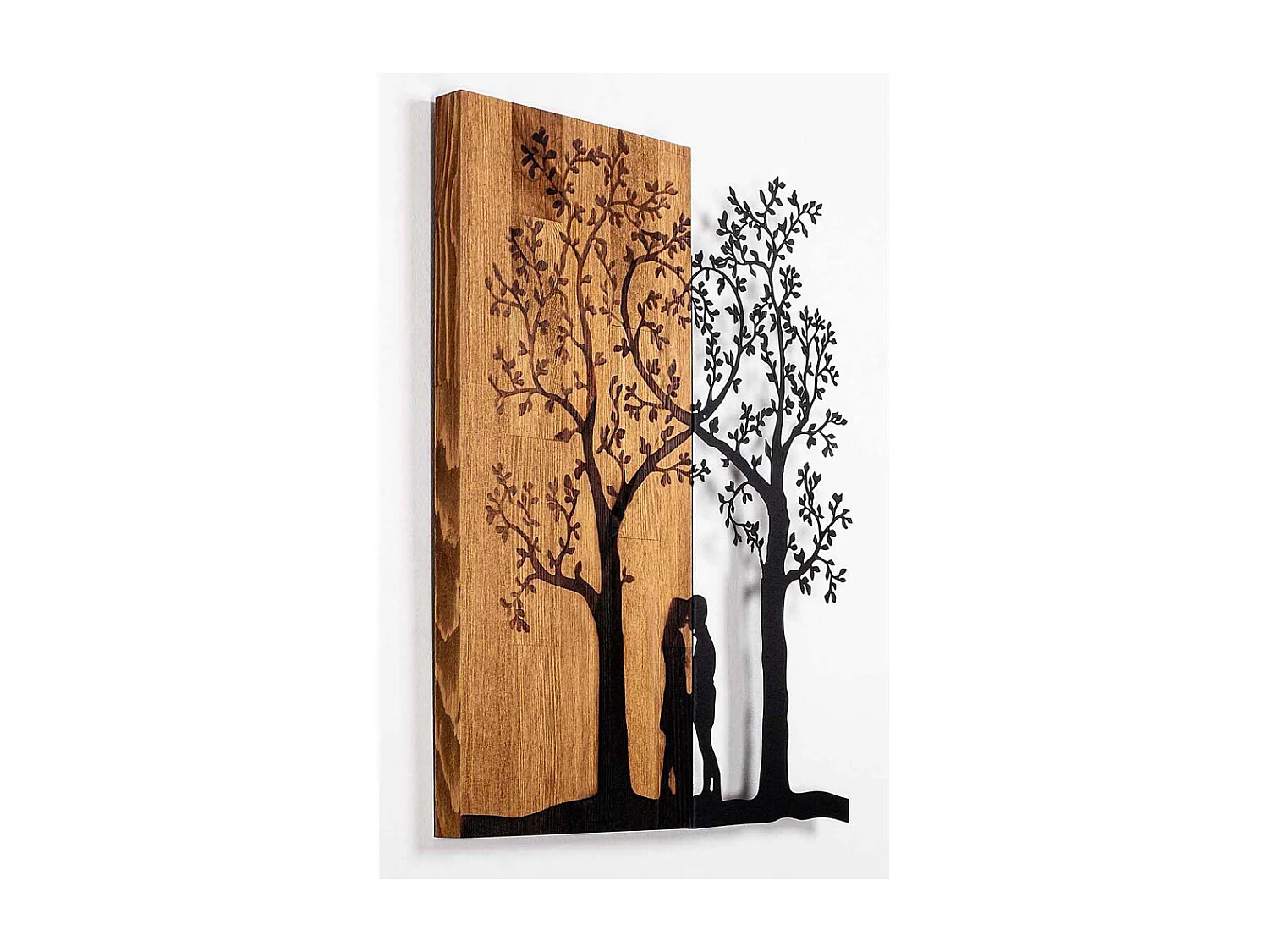 Décoration murale en métal et bois Arbre Modèle 5