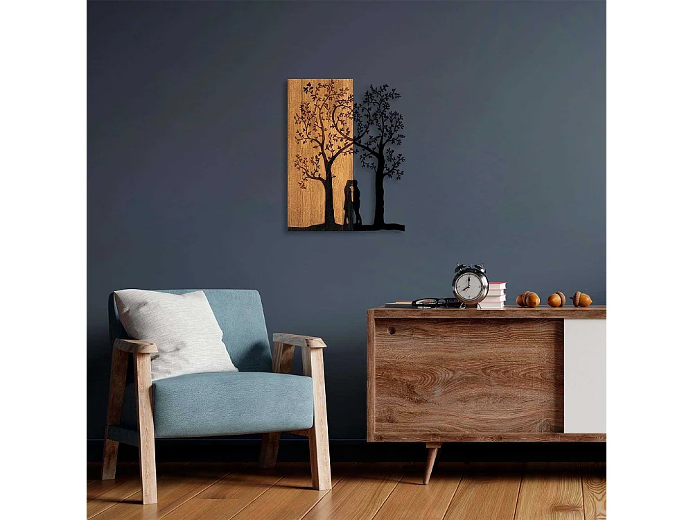 Décoration murale en métal et bois Arbre Modèle 5