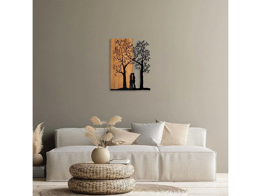 Décoration murale en métal et bois Arbre Modèle 5