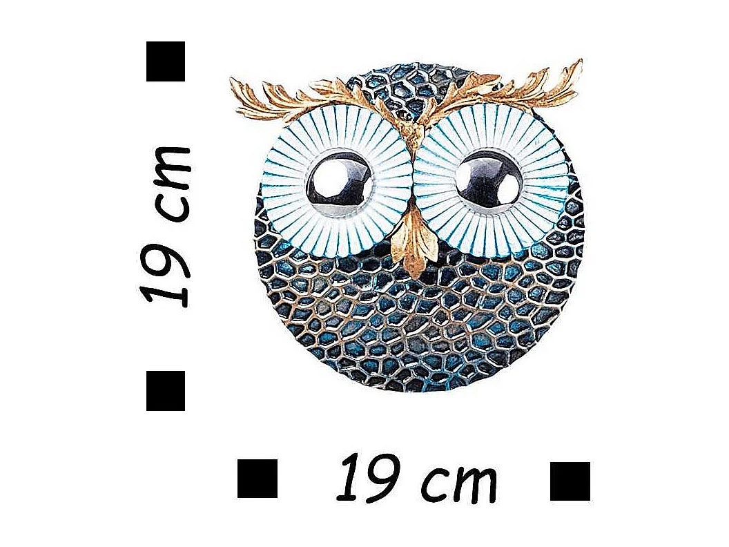 Décoration murale en métal coloré Hibou