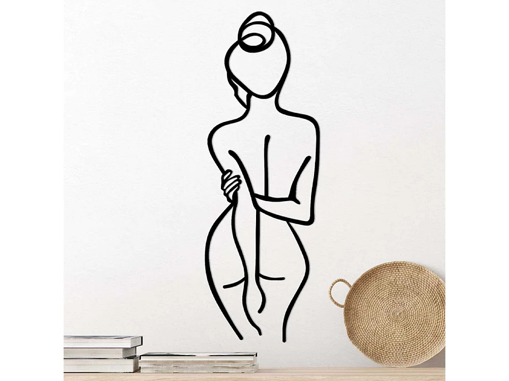 Accesorio decorativo de pared – 72 x 0,15 x 26 cm – Negro – 100% Metal