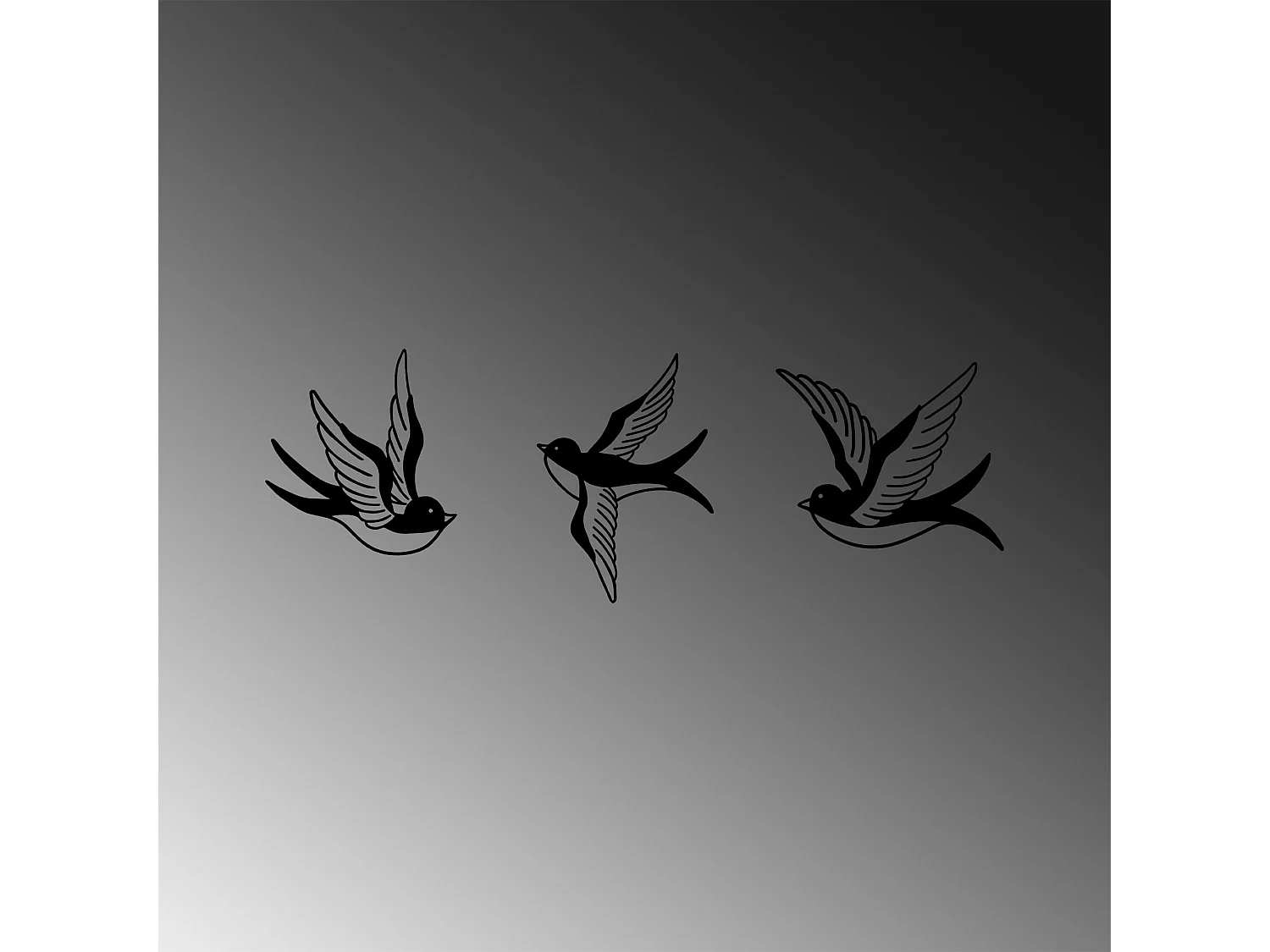 Accesorio decorativo de pared – 22 x 23 cm, 20 x 29 cm, 20 x 24 cm – Negro – Metal