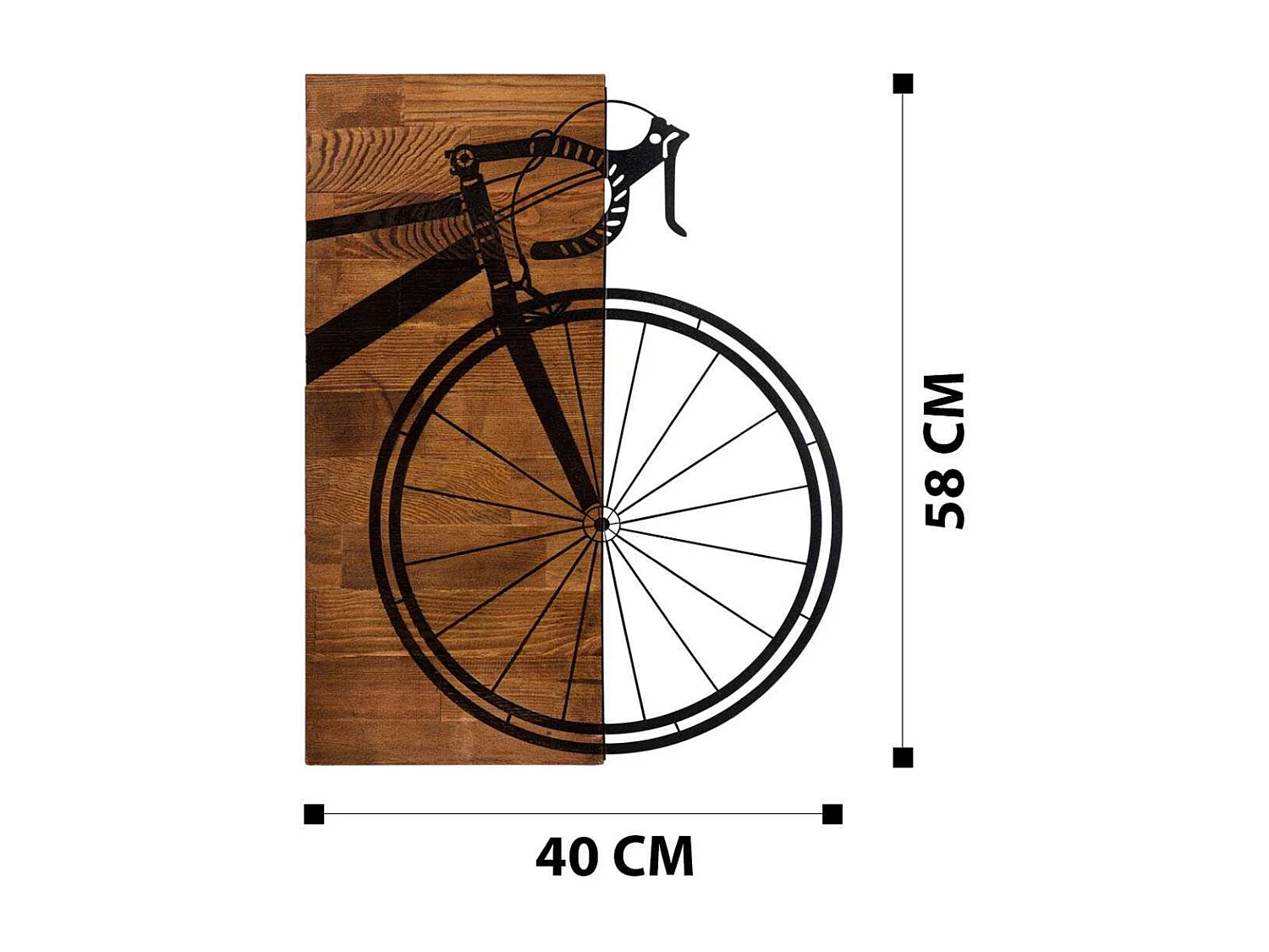 Décoration murale en bois et métal Véhicule Vélo