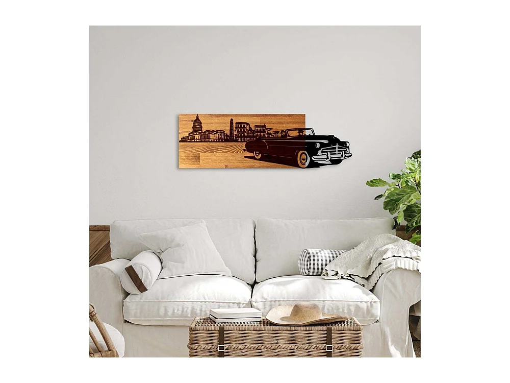 Décoration murale en bois et métal Véhicule Voiture