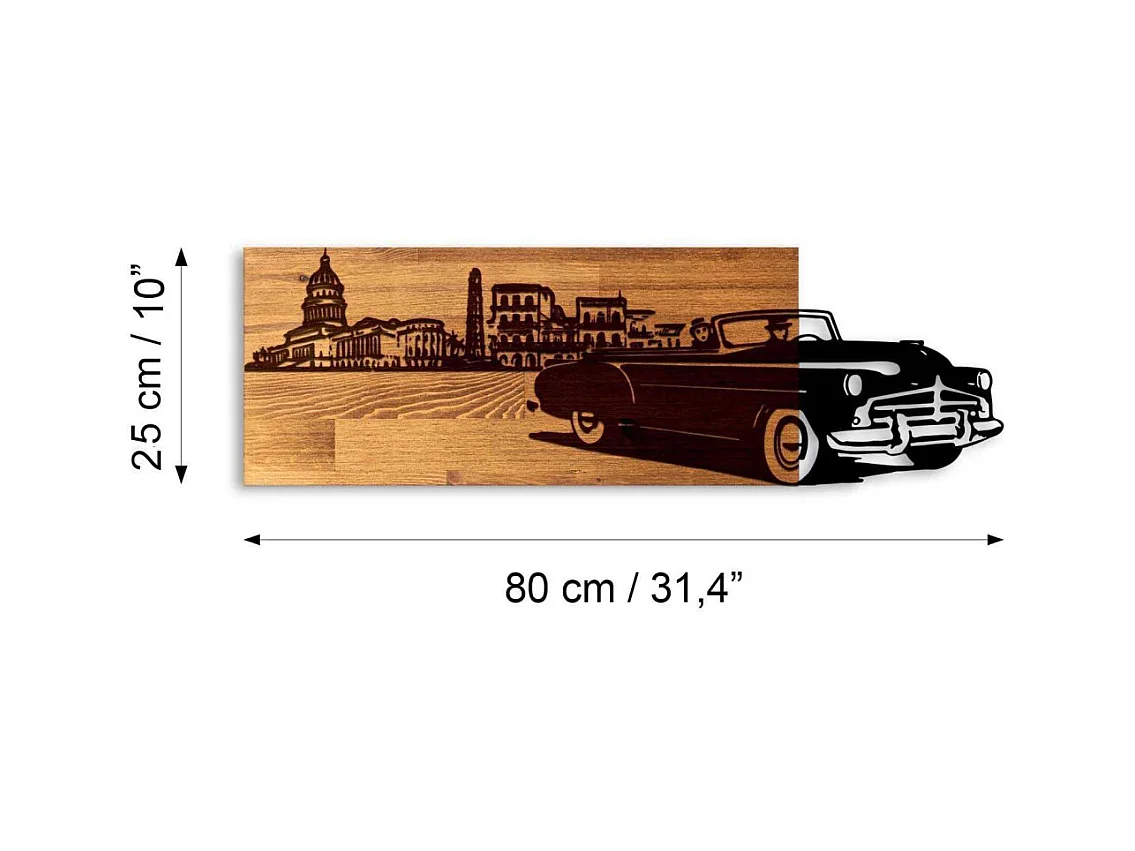 Décoration murale en bois et métal Véhicule Voiture