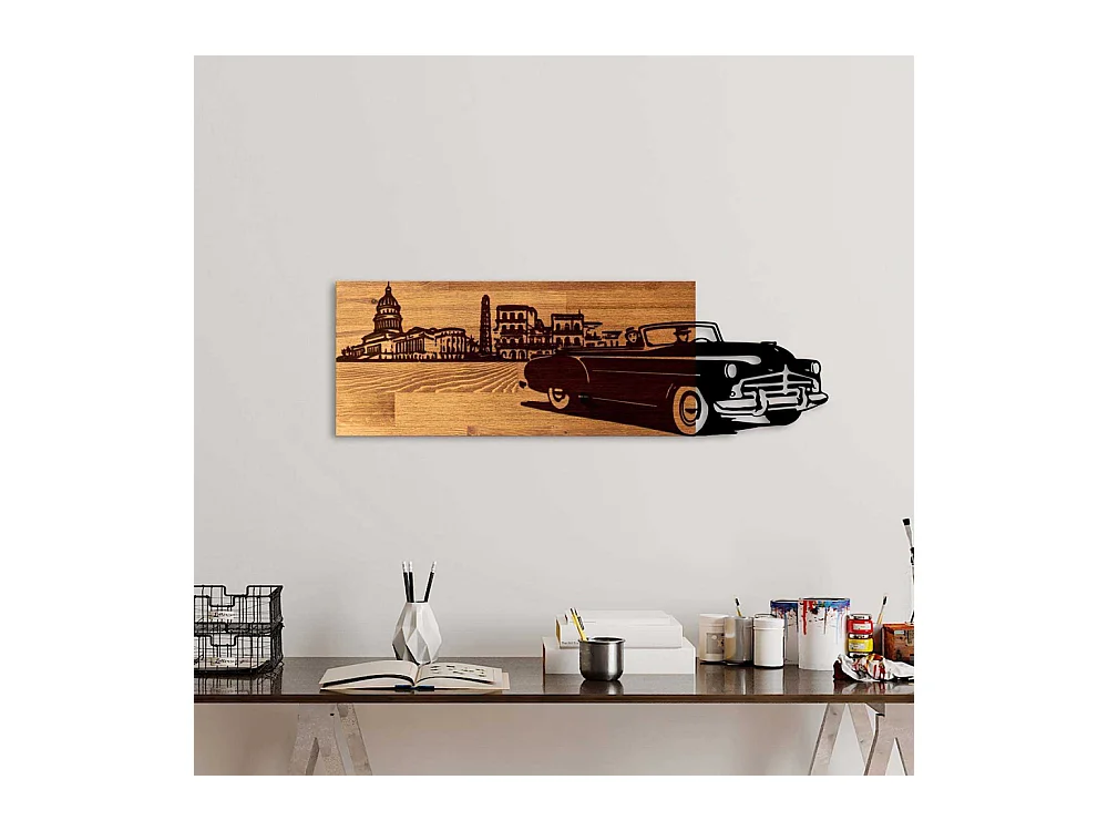 Décoration murale en bois et métal Véhicule Voiture