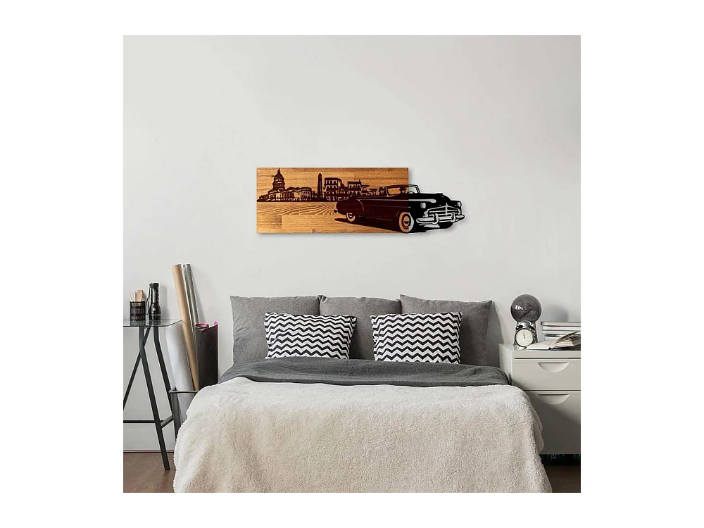 Décoration murale en bois et métal Véhicule Voiture