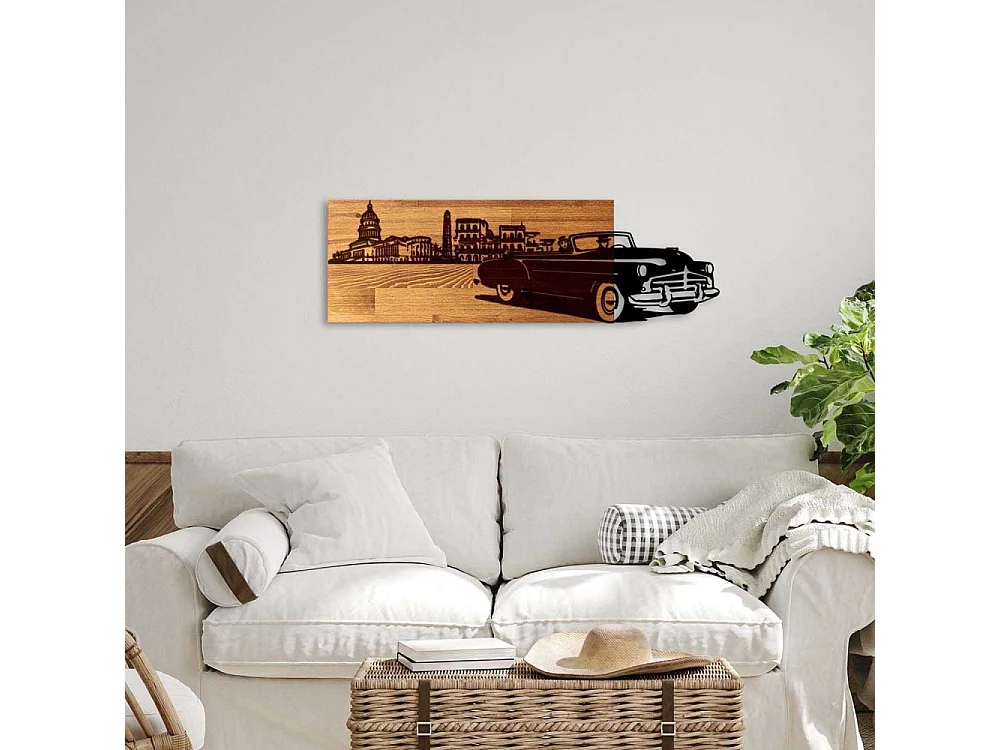 Décoration murale en bois et métal Véhicule Voiture