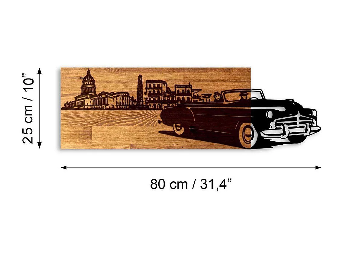 Décoration murale en bois et métal Véhicule Voiture