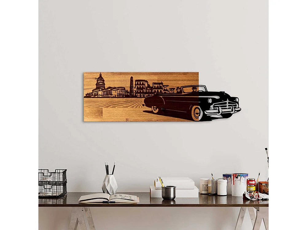 Décoration murale en bois et métal Véhicule Voiture