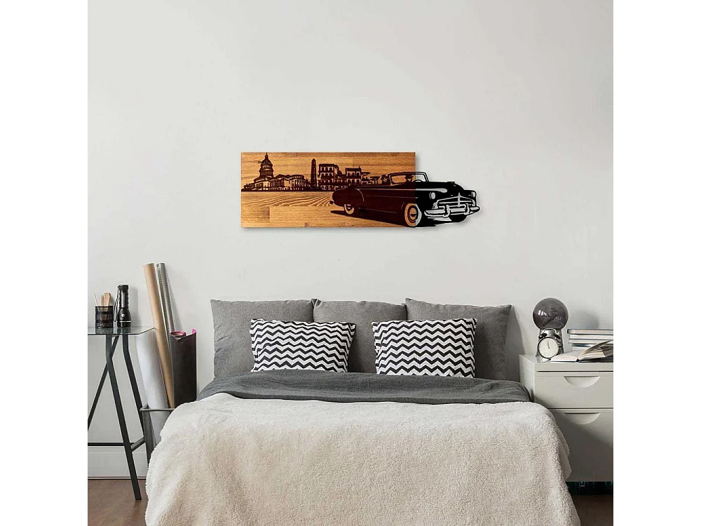 Décoration murale en bois et métal Véhicule Voiture