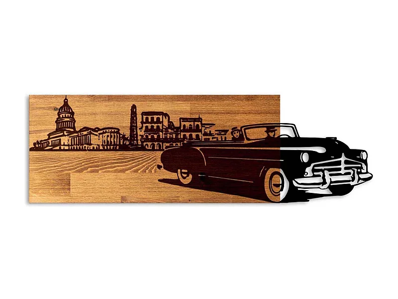 Décoration murale en bois et métal Véhicule Voiture
