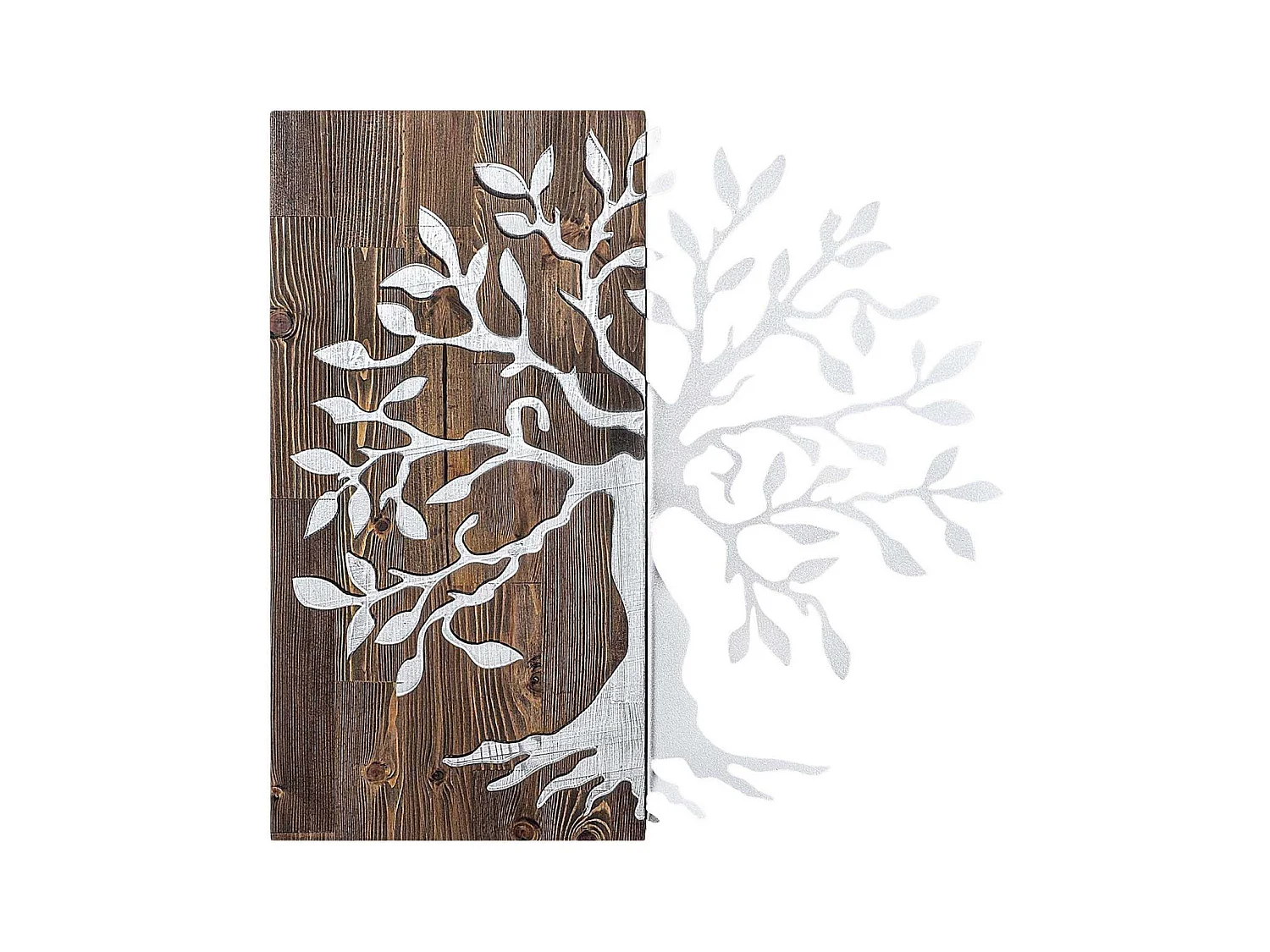 Décoration murale en métal et bois Arbre Modèle 3