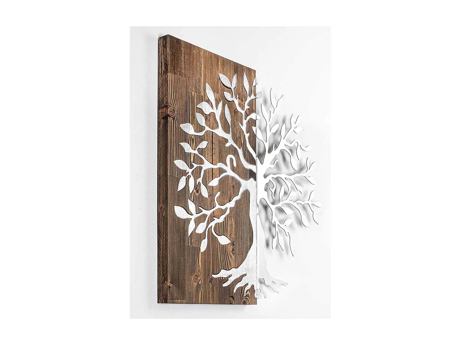 Décoration murale en métal et bois Arbre Modèle 3