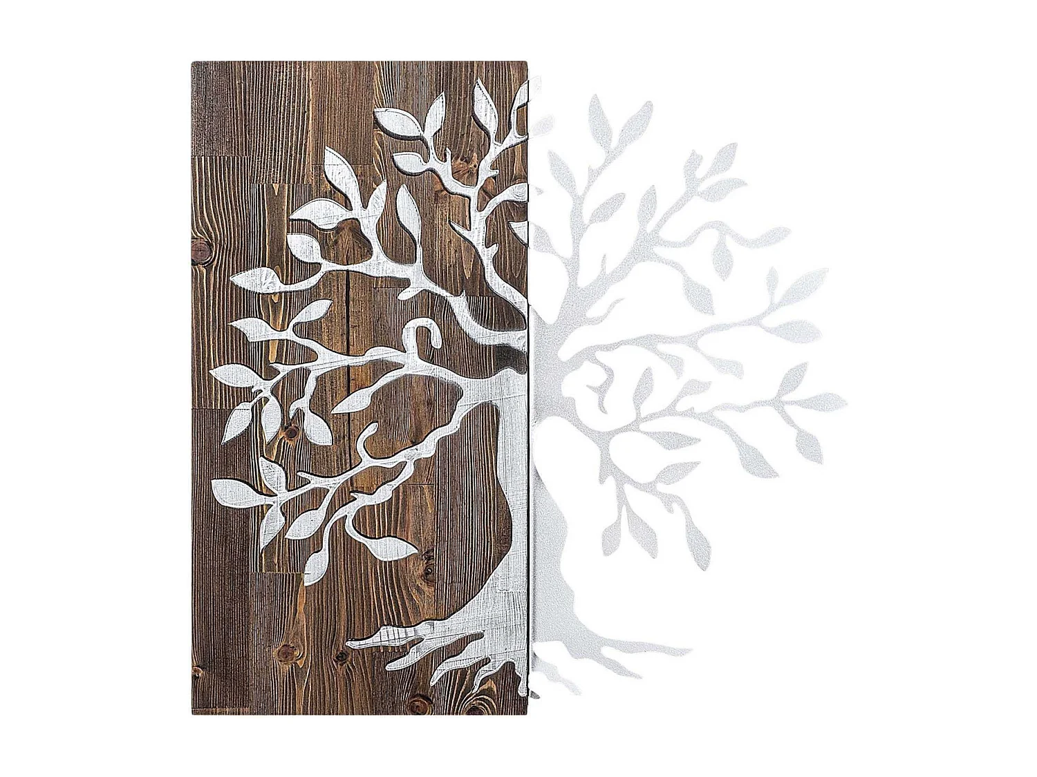 Décoration murale en métal et bois Arbre Modèle 3