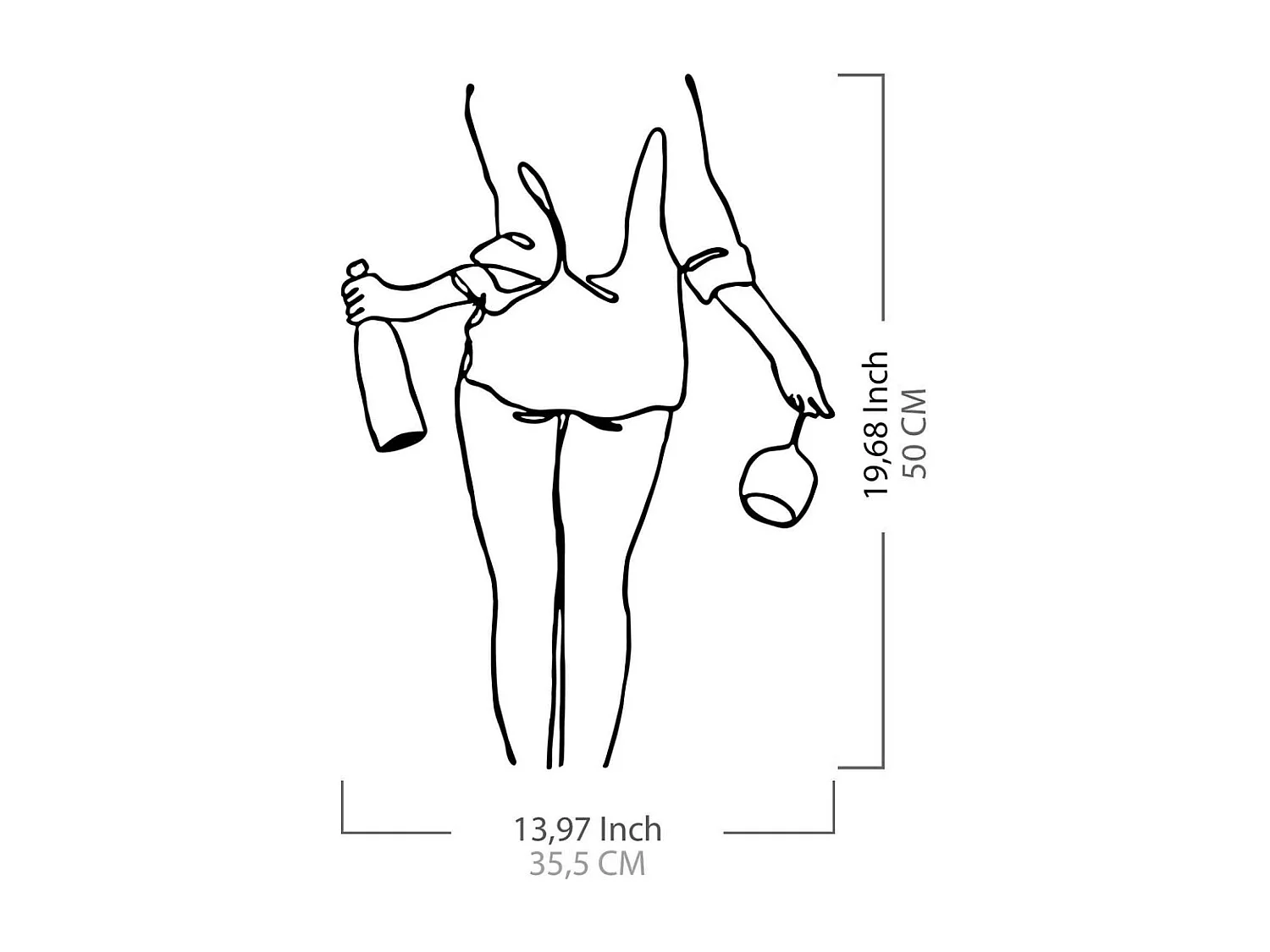 Décoration murale en métal Woman Modèle 3