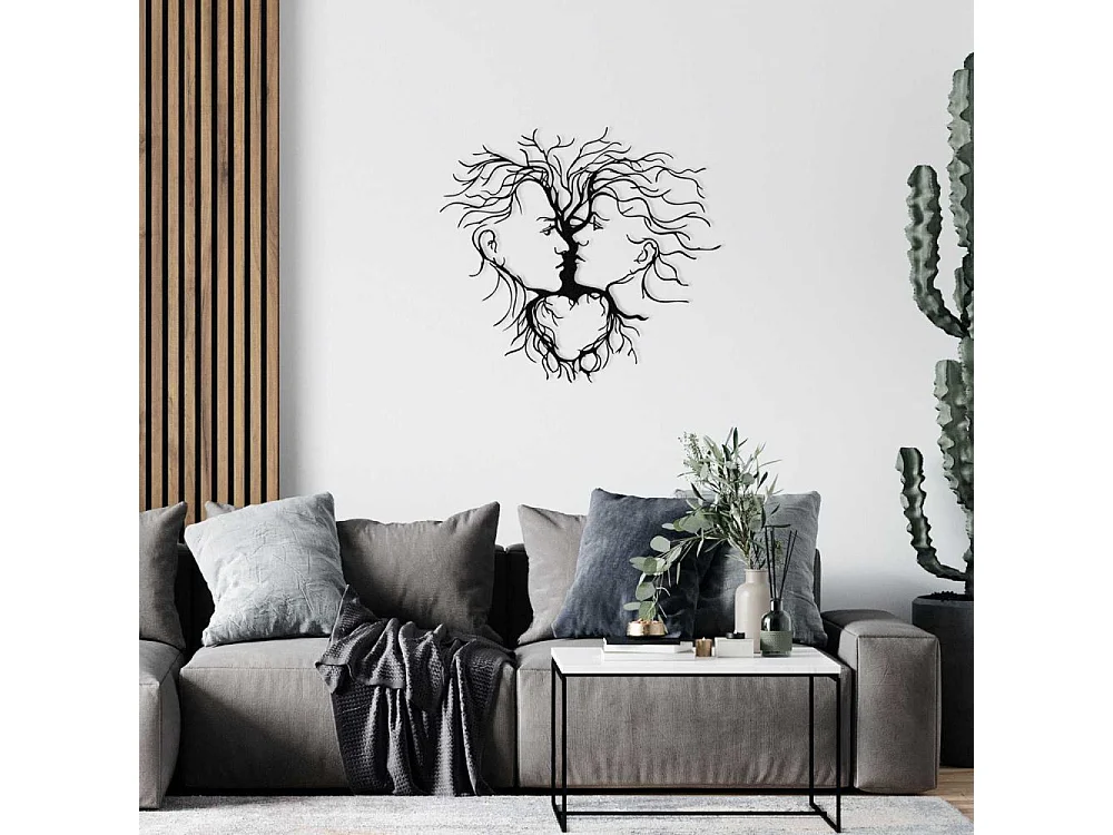 Décoration murale en métal Nature Arbres et couple