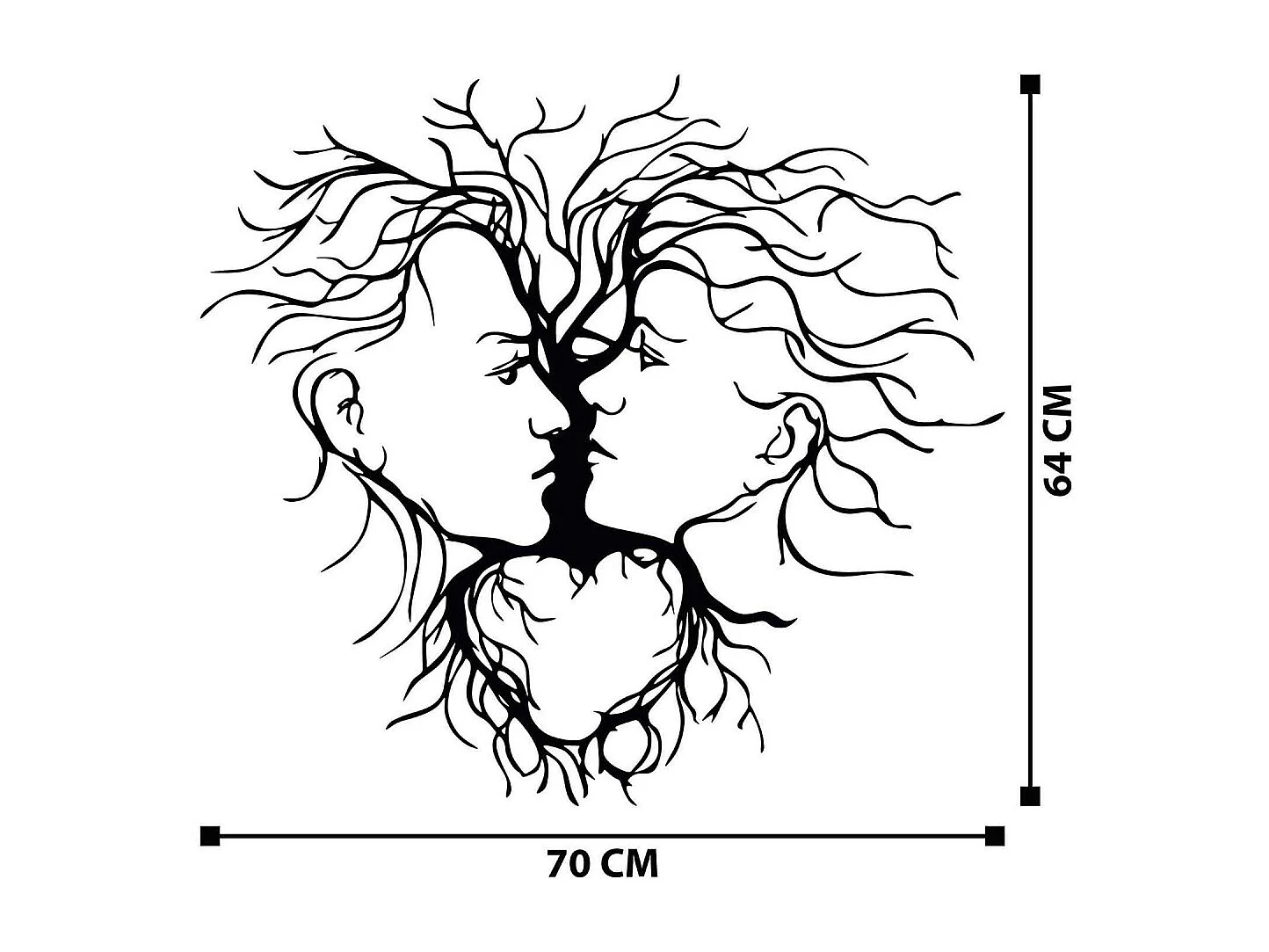 Décoration murale en métal Nature Arbres et couple