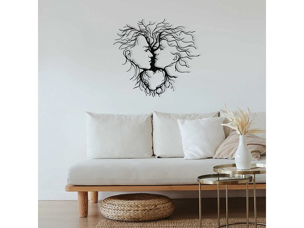 Décoration murale en métal Nature Arbres et couple