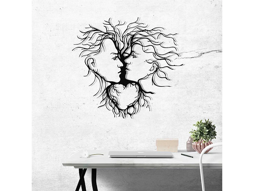 Décoration murale en métal Nature Arbres et couple