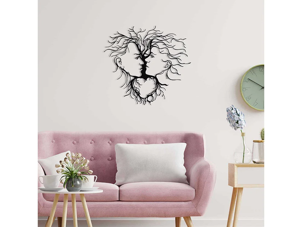 Décoration murale en métal Nature Arbres et couple