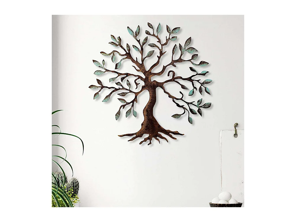 Décoration murale en métal coloré Arbre 2