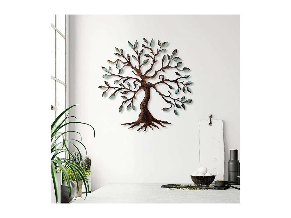 Décoration murale en métal coloré Arbre 2