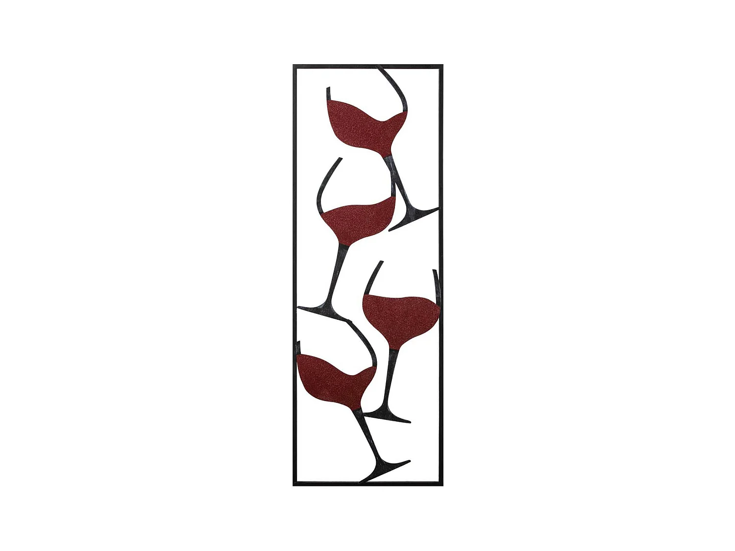 Décoration murale en métal Verres de vin noir