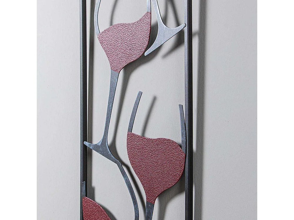 Décoration murale en métal Verres de vin noir