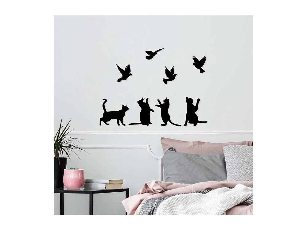 Accesorio decorativo de pared – 79 x 110 cm – Negro – Metal