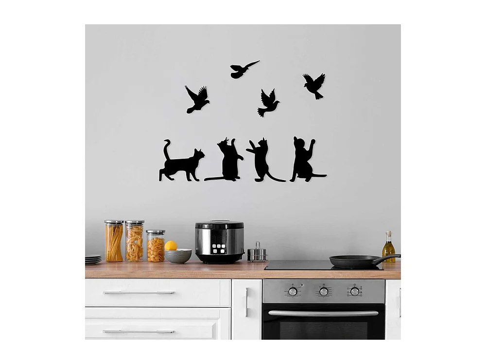 Accesorio decorativo de pared – 79 x 110 cm – Negro – Metal