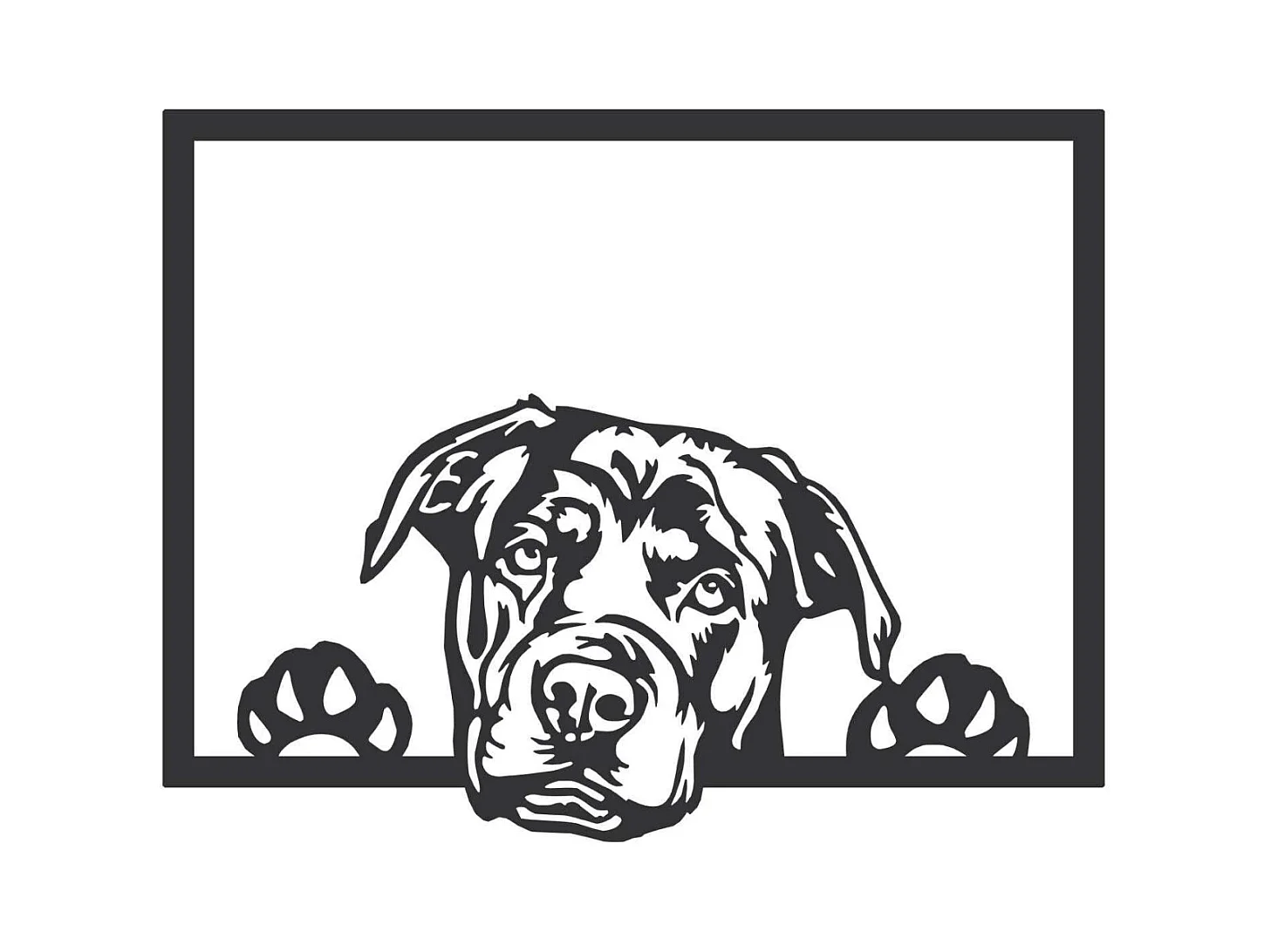 Décoration murale en métal Animal Chien