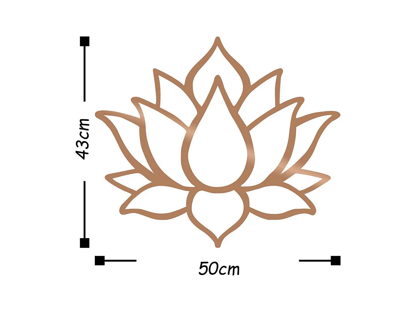 Accesorio decorativo de pared – 50 x 43 cm – Cobre – Metal